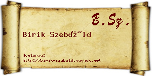Birik Szebáld névjegykártya